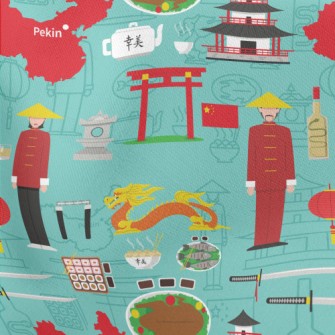 Famous Chinese Elements Lightweight Cotton Poplin
