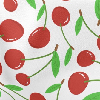 Cartoon Red Cherry Lightweight Cotton Poplin