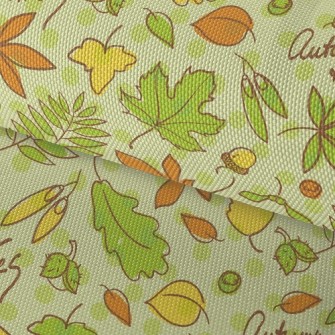 Autumn Green Leafy Nuts Waterproof Oxford
