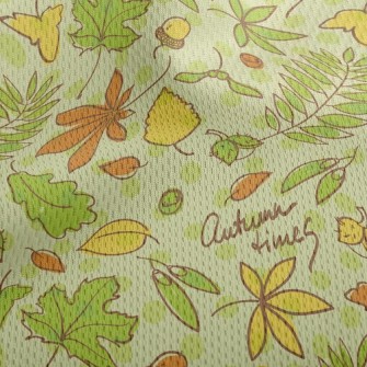 Autumn Green Leafy Nuts Athletic Mesh Flat Back