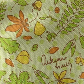 Autumn Green Leafy Nuts Waterproof Canvas