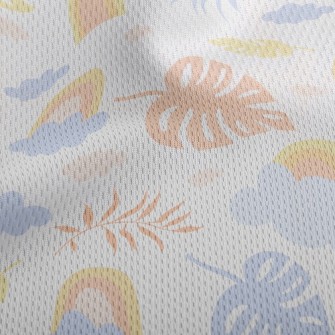 Rainbow And Palm Trees Athletic Mesh Flat Back