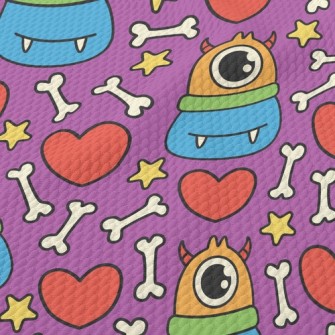 Cute One-eyed Monster Birdseye Piqué