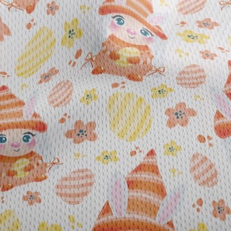 Easter Eggs And Rabbit Elf Athletic Mesh Flat Back