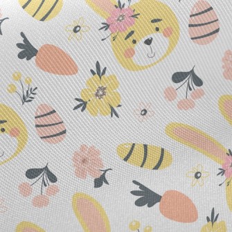 Beautiful Flowers And Cute Rab Twill