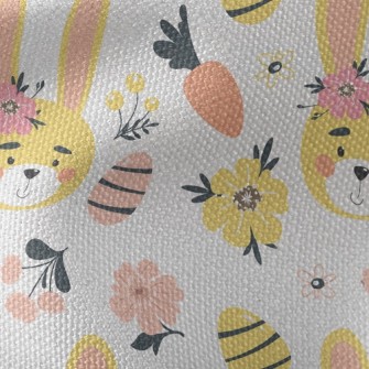 Beautiful Flowers And Cute Rab Waterproof Canvas