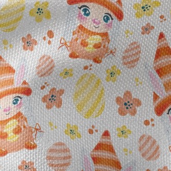 Easter Eggs And Rabbit Elf Waterproof Canvas