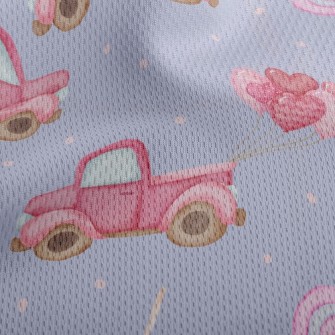 Romantic Hearts Balloon Car Athletic Mesh Flat Back