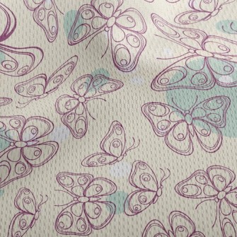 Elegant Butterfly Athletic Mesh Flat Back