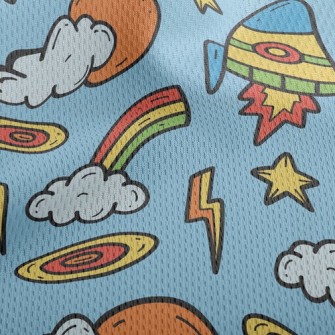Kawaii Rocket Athletic Mesh Flat Back