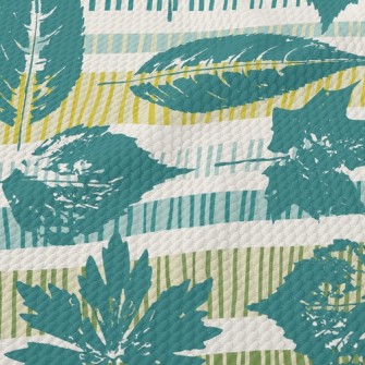 Artistic Arrangement Of Leaves Birdseye Piqué