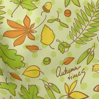 Autumn Green Leafy Nuts Stretch Ponte