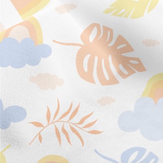 Rainbow And Palm Trees Micro Fleece