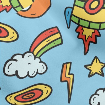 Kawaii Rocket Micro Fleece