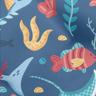 Lively Marine Life Micro Fleece
