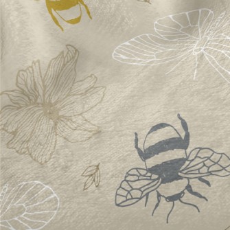 Bees And Butterflies Minky