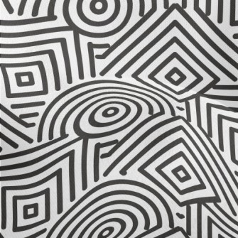 Geometric Maze Lightweight Performance Linen