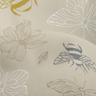 Bees And Butterflies Lightweight Performance Linen