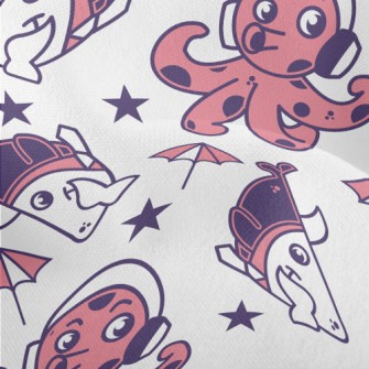 Funny Shark Octopus Lightweight Performance Linen