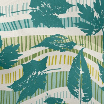 Artistic Arrangement Of Leaves Lightweight Performance Linen