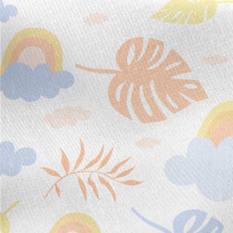 Rainbow And Palm Trees Jersey Backed Fleece