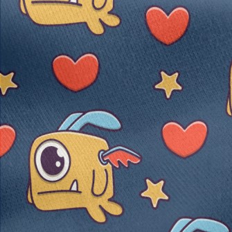 One-eyed Monster With Rabbit E Jersey Backed Fleece