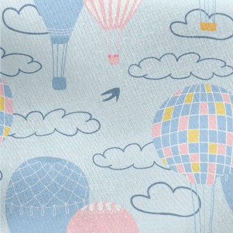Hot Air Balloon Ride Jersey Backed Fleece