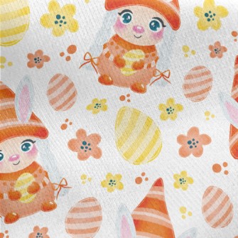 Easter Eggs And Rabbit Elf Jersey Backed Fleece