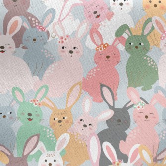 Playful Bunny Jersey Backed Fleece