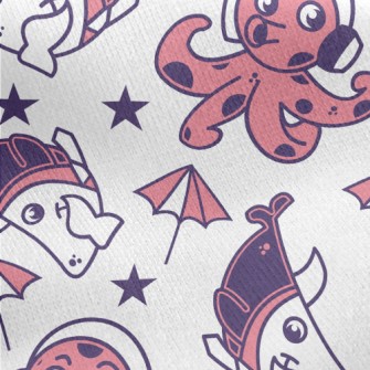 Funny Shark Octopus Jersey Backed Fleece