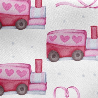 Ribbon Love Train Jersey Backed Fleece