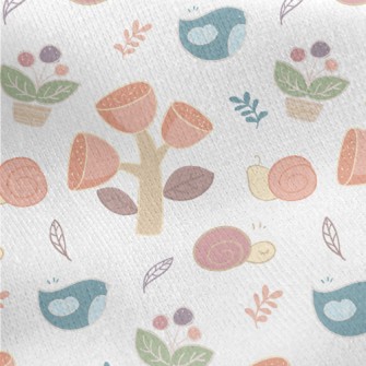 Snail And Bird Jersey Backed Fleece
