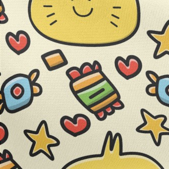 Cute Meat Buns And Candies Pongee