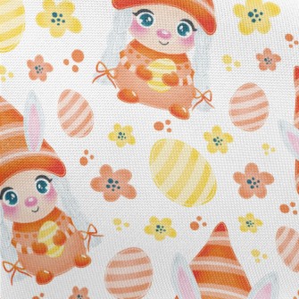 Easter Eggs And Rabbit Elf Pongee