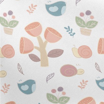 Snail And Bird Pongee