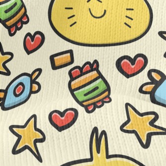 Cute Meat Buns And Candies Stretch Jersey