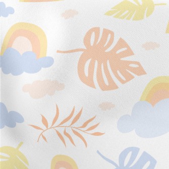Rainbow And Palm Trees Lightweight Cotton Poplin