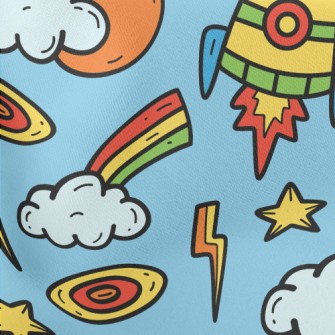 Kawaii Rocket Lightweight Cotton Poplin