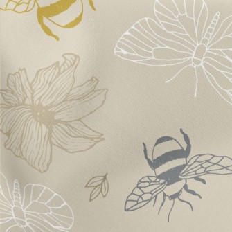 Bees And Butterflies Lightweight Cotton Poplin
