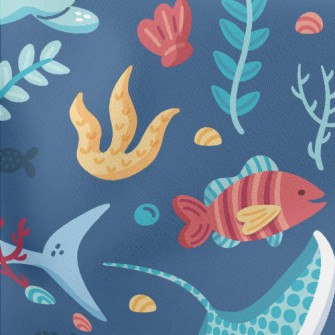 Lively Marine Life Lightweight Cotton Poplin
