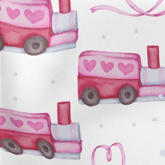 Ribbon Love Train Lightweight Cotton Poplin