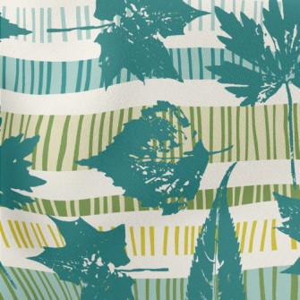 Artistic Arrangement Of Leaves Lightweight Cotton Poplin