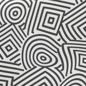 Geometric Maze Midweight Cotton Poplin