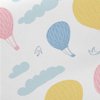Flying Hot Air Balloon Midweight Cotton Poplin