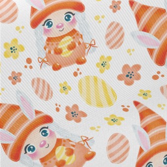 Easter Eggs And Rabbit Elf Midweight Cotton Poplin
