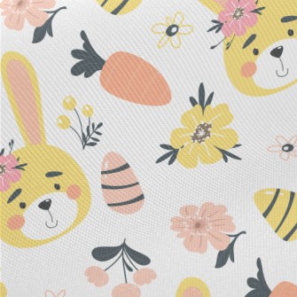 Beautiful Flowers And Cute Rab Midweight Cotton Poplin