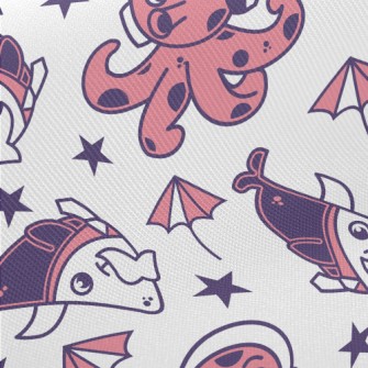 Funny Shark Octopus Midweight Cotton Poplin