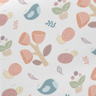 Snail And Bird Midweight Cotton Poplin