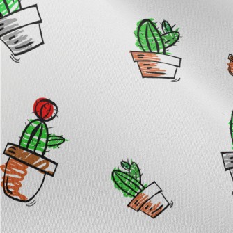 Succulent Cactus Potted Plants Chiffon