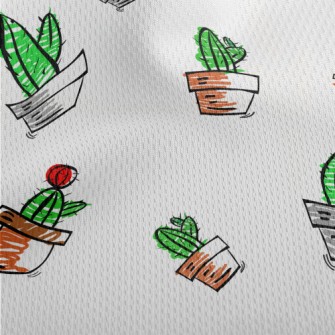 Succulent Cactus Potted Plants Athletic Mesh Flat Back
